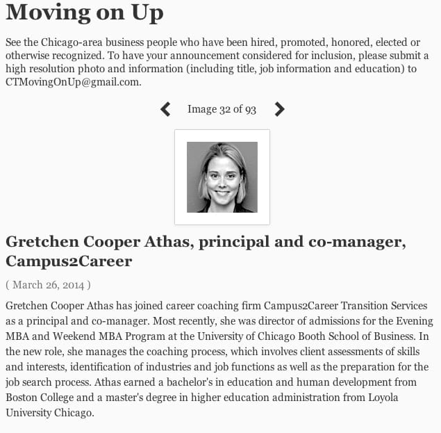 GCA Chicago Tribune 'Moving On Up'